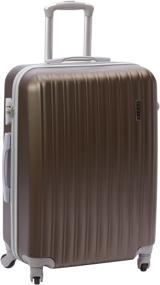 img 2 attached to TEVIN suitcase, ABS plastic, support feet on the side, waterproof, wear-resistant, 52 l, size S+, brown