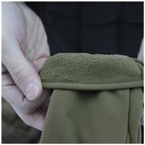 img 1 attached to Gloves for men SoftShell with fleece lining, Colour: Olive , Size: XL