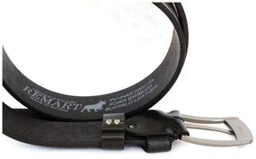 img 3 attached to Men's buffalo leather belt. Black. 4.5cm(125cm)