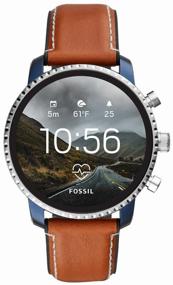 img 4 attached to 🕘 Fossil Gen 4 Smartwatch Explorist HR (Leather) with Wi-Fi, NFC, and Tan