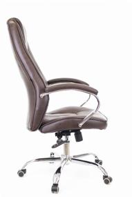 img 1 attached to 🪑 Everprof Long TM Executive Computer Chair in Brown Imitation Leather Upholstery