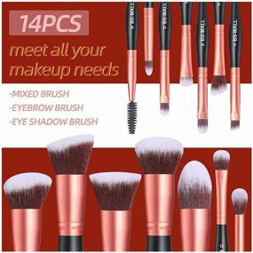 img 3 attached to BS-MALL Professional Makeup Brush Set, 14 pcs Rose gold