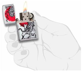 img 4 attached to Zippo Asian Tiger Lighter Brushed Chrome, 29889 Petrol