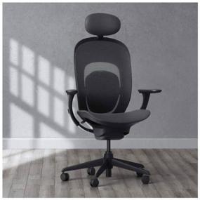 img 4 attached to 🪑 Xiaomi YMI Office Computer Chair with Textile Upholstery in Black - Ergonomic and Stylish for Maximum Comfort