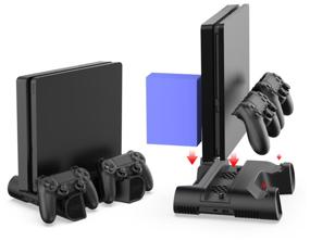 img 1 attached to Multifunction stand DOBE for PS4/Slim/PRO with cooling function and docking station, TP4-0406