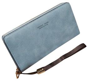 img 1 attached to Women's stylish purse, purse, wallet made of artificial leather, eco-leather, blue
