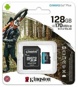 img 4 attached to Kingston Canvas Go! Plus microSDXC 128 GB Class 10, V30, A2, UHS-I U3, R/W 170/90 MB/s, SD адаптер