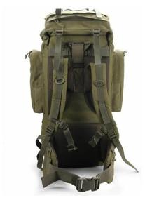 img 1 attached to Men's tactical camouflage hunting backpack for fishing, military, tourist, 80 liters, airsoft, bag, large.