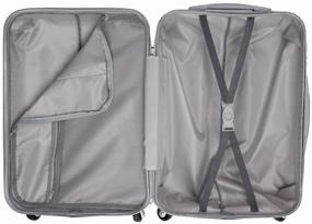 img 1 attached to Suitcase on wheels medium travel luggage m TEVIN size M 64 cm 62 l lightweight 3.2 kg durable polycarbonate Beige with image