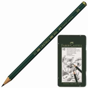 img 4 attached to Faber-Castell Castell 9000 black lead pencil set 12 pcs, 119065 green