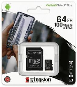 img 4 attached to Kingston microSDXC 64GB Class 10, V10, A1, UHS-I U1, R 100MB/s Memory Card, SD Adapter, 1 pc, Black