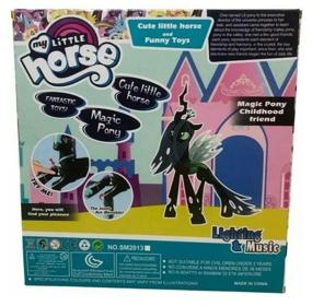 img 1 attached to Pony figurine Princess Luna, My Litlle Horse black/light, sound movable legs