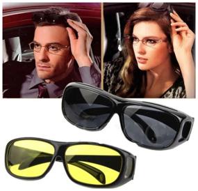 img 1 attached to Driving glasses HD Night Vision 2 pcs / sunglasses