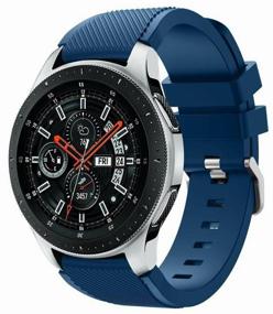 img 2 attached to Silicone Strap Grand Price Twill Texture for Samsung Galaxy Watch 46 mm, blue