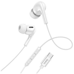 img 3 attached to In-ear headphones HOCO M91, Shelly, nylon, microphone, answer button, volume control, Type-C cable 1.2m, color: white