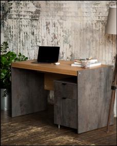 img 2 attached to 🖥️ Novus Interium Writing Desk in Brenson Wine/Chromix Craft Finish, Dimensions: 123x65x75 cm