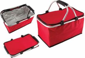 img 1 attached to ECOS Foldable thermo bag with aluminum frame CB-7046 red 30 l