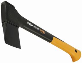 img 4 attached to 🪓 FISKARS X10-S Топор для плотника в стильном черно-оранжевом цвете - Высокопроизводительный инструмент для резки дерева.