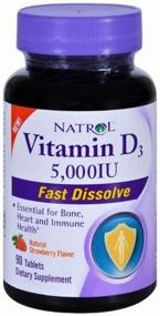 img 4 attached to Natrol Vitamin D3 Fast Dissolve Tabs, 5000 IU, 90 Pieces, 1 Pack, Strawberry