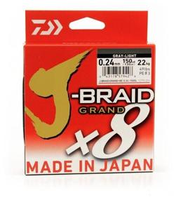 img 4 attached to Braided cord DAIWA J-Braid Grand X8 d=0.24 mm, 135 m, 22 kg, light grey, 1 pc.