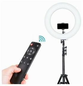 img 4 attached to Ring selfie lamp 45 cm LED Soft Ring Light RL-18 with remote control, carrying bag and tripod