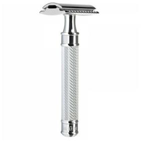 img 3 attached to 🪒 T-Blade MUHLE Elongated Handle: Traditional Chrome Closed Comb Safety Razor - Silver