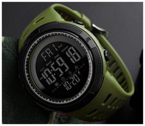 img 4 attached to Wrist watch SKMEI Waterproof watch SKMEI 1251 - green quartz, alarm clock, stopwatch, frost resistance, LED display, shockproof, tactical, anti-reflective glass coating, display backlight, windproof, waterproof