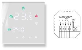 img 4 attached to Wi-Fi Underfloor Heating Thermostat / BixtonHeat TGW Wi-Fi White Touch Programmable Temperature Controller / Thermostat