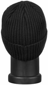 img 2 attached to Men's winter knitted hat with a lapel, insulated with a lining