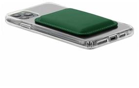 img 2 attached to Чехол картхолдер MagSafe Wallet на телефон для банковских карт, пропуска зеленый, Cardholder магнитный, МагСейф держатель для карт из экокожи в подарок