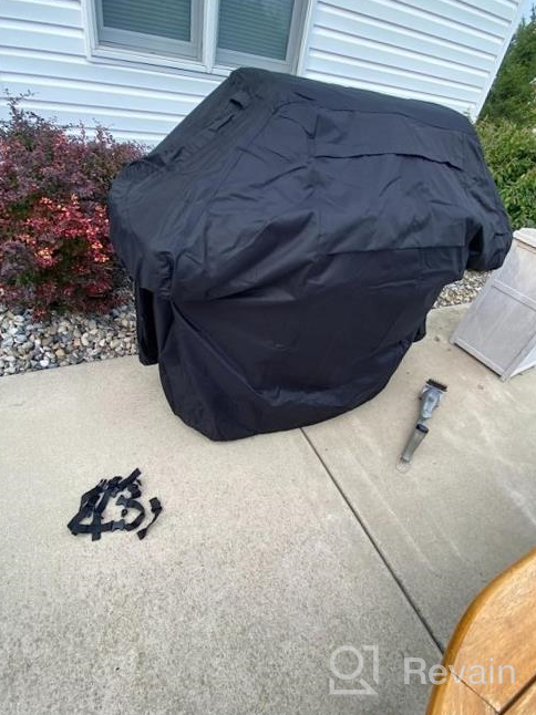 img 1 attached to 58 Inch Heavy Duty Waterproof BBQ Grill Cover - 600D Weatherproof, UV & Rip Resistant For Char-Broil Weber Brinkmann Nexgrill Grills And More - Grey review by Devin Perry