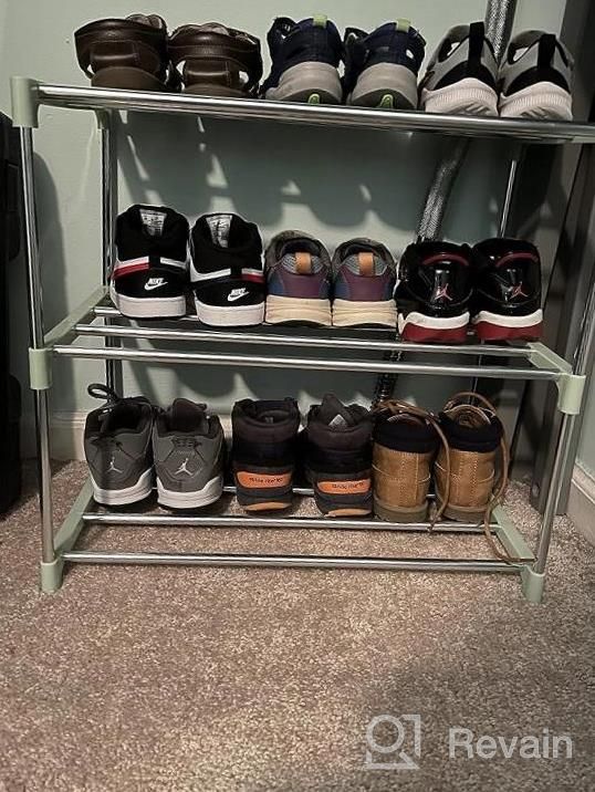 img 1 attached to Xerhnan 3-Tier Stackable Small Shoe Rack: Lightweight Storage For Entryway, Hallway & Closet (Black) review by Tony Lawrence