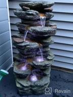 img 1 attached to SunJet 40.5” High Rocks Outdoor Water Fountain - 6-Tiers Cascading Waterfall with LED Lights, Serene Ambiance for Home Garden, Yard Décor review by Brandon Woods