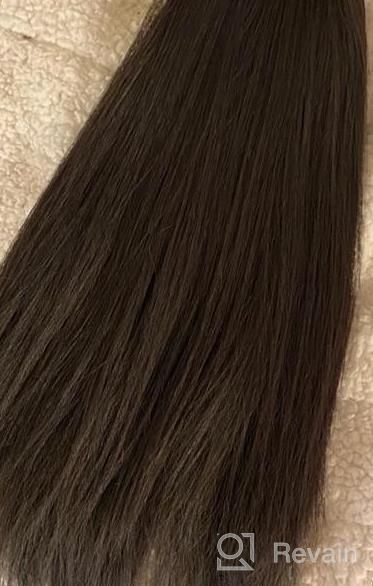 img 1 attached to BARSDAR Drawstring Ponytail Extensions, 12 Inch Synthetic Straight Ponytail Hairpiece In Darkest Brown For Women And Girls, Fluffy Yaki Clip-In Hair Extensions review by Laura Baker
