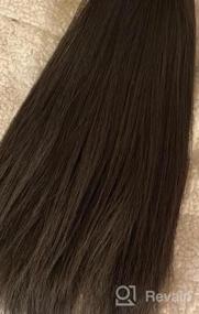 img 5 attached to BARSDAR Drawstring Ponytail Extensions, 12 Inch Synthetic Straight Ponytail Hairpiece In Darkest Brown For Women And Girls, Fluffy Yaki Clip-In Hair Extensions