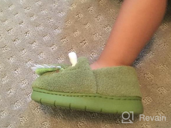 img 1 attached to 🦖 Adorable Toddler Dinosaur Slippers - Boys' Indoor Bedroom Shoes and Slippers review by Douglas Jakab