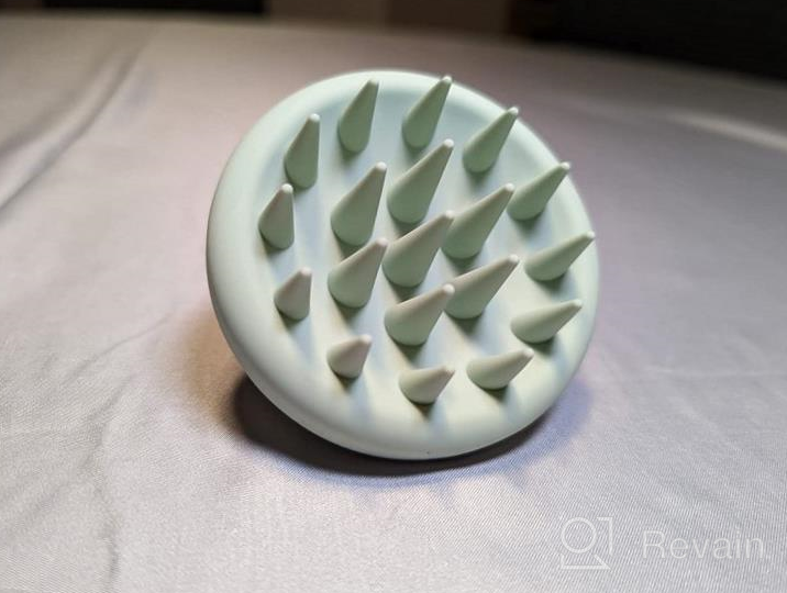 img 1 attached to AIMIKE Scalp Massager Shampoo Brush, Soft Silicone Hair Scrubber For Washing Hair, Dandruff Removal & Scalp Scrubber Hair Growth Stimulator, Scalp Brush/Exfoliator Brush On Dry & Wet Scalp - Blue review by Derick Carpenter