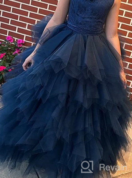 img 1 attached to Miami Cross Back Lace Tulle Ruffle Flower Girl Dress Junior Bridesmaid Dress – Ideal for Weddings review by Gerald Munajj