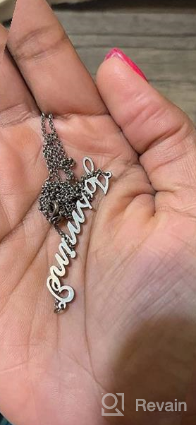 img 1 attached to Personalized Gold Name Necklace | Custom Name Plate Necklace in Sterling Silver | SexyMandala review by Stacy Miller