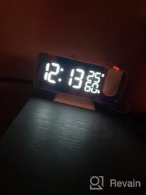 img 6 attached to OurLeeme Projection Alarm Clock, Mirror LED Digital Alarm Clock, 3 Levels Of Brightness,Hygrometer Thermometer