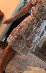 img 6 attached to Мини-платье с цветочным запахом для женщин: богемный стиль с рюшами и V-образным вырезом, идеально подходит для летних пляжных дней! (Размеры S-XL)