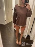 img 1 attached to Women'S Loose-Fit Long Sleeve T-Shirt With Pocket, Oversized Crewneck Batwing Tunic Top By Dellytop review by Rodney Shepherd