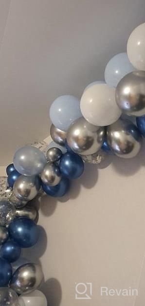 img 1 attached to GAGAKU Blue And Silver Metallic Chrome Balloons, 60 Count 12 Inch Balloon Garland Arch Kit Confetti Balloons Pastel Blue Latex Balloons For Boy Birthday Baby Shower Wedding Party Decoration review by Tammy Sims
