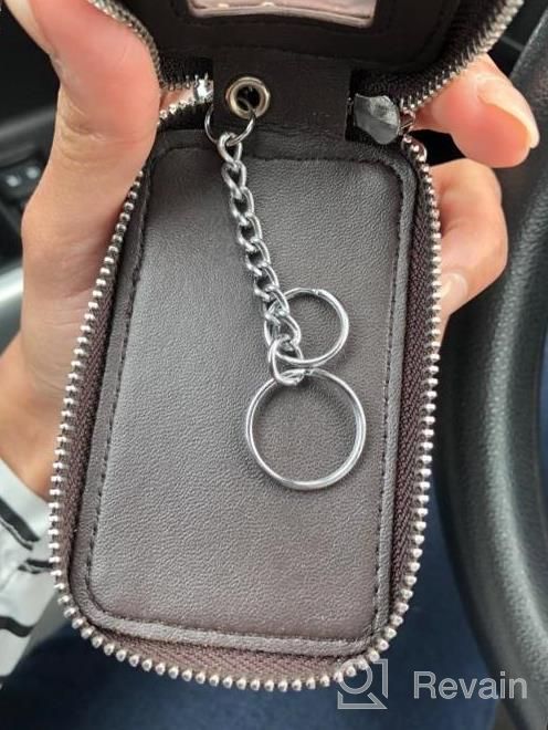 img 1 attached to Keep Your Keys Safe And Organized With ISuperb® Leather Key Case Car Fob Wallet In Coffee review by Dustin Berry