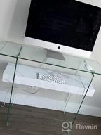 img 1 attached to Modern Glass Console Table With Storage - Perfect For Small Spaces - Use As An Entryway Table, Writing Desk, Computer Desk, TV Stand, Or Buffet Table - Stylish Accent Furniture From Ivinta review by Matt Louis