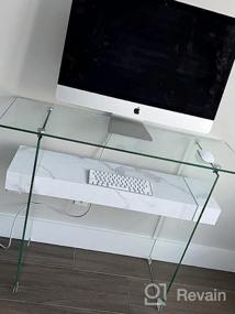 img 5 attached to Modern Glass Console Table With Storage - Perfect For Small Spaces - Use As An Entryway Table, Writing Desk, Computer Desk, TV Stand, Or Buffet Table - Stylish Accent Furniture From Ivinta