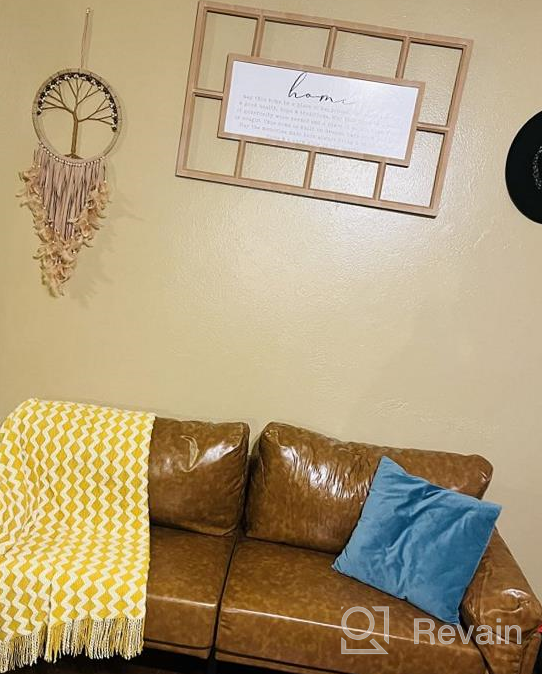 img 1 attached to Vonanda Faux Leather Sofa Couch LoveSeat: 74'' Mid-Century Style, Soft Armrests, Upholstered Modern Design For Small Spaces & Compact Apartments - Caramel Color review by Lisa Walton