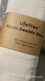 img 5 attached to LifeTree Baby Swaddle Blankets, Organic Muslin Swaddle Blankets Boys Girls Swaddling Wrap Receiving Blanket Neutral For Newborn, 100% Organic Cotton, Large 47 X 47 Inches, Acacia & Fall Yellow