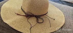 img 7 attached to Стильная и защитная женская соломенная шляпа от солнца с широкими полями для летнего пляжа, защита от ультрафиолета и легкое складывание