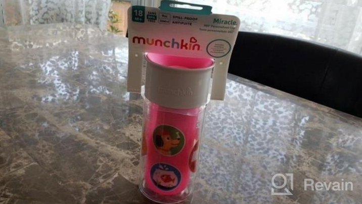 img 1 attached to Customizable 9Oz Pink Insulated Sippy Cup - Munchkin Miracle 360 + Stickers! review by Megan Evans